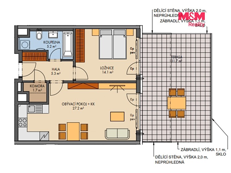 Квартира 2+kk на продаж, 56 м² (9 з 11)