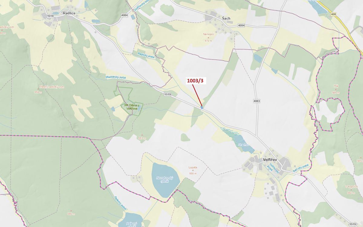 Dražba lesa 1093 m², Volfířov – fotka 1 z 3