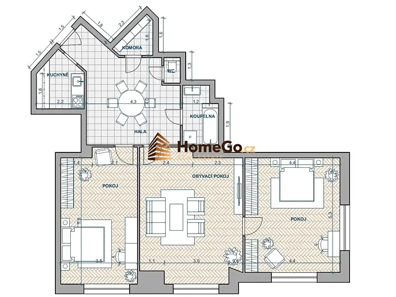 Pronájem bytu 3+kk 91 m², Praha – náhled fotky 2
