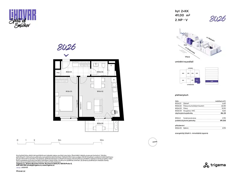 Prodej bytu 2+kk 46 m², Praha – náhled fotky 3