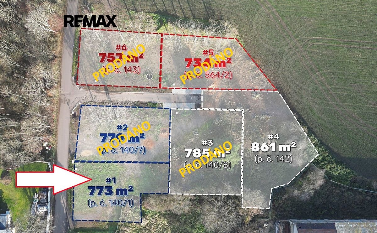 Prodej stavebního pozemku 773 m², Lišnice – fotka 1 z 3
