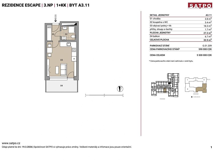 Prodej bytu 1+kk, 27 m² (15 z 15)