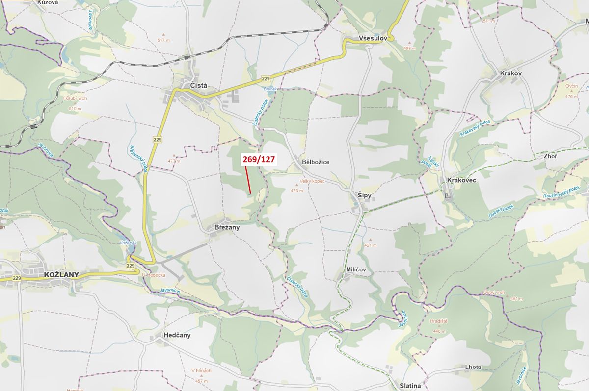 Dražba lesa 186 m², Břežany – fotka 1 z 3