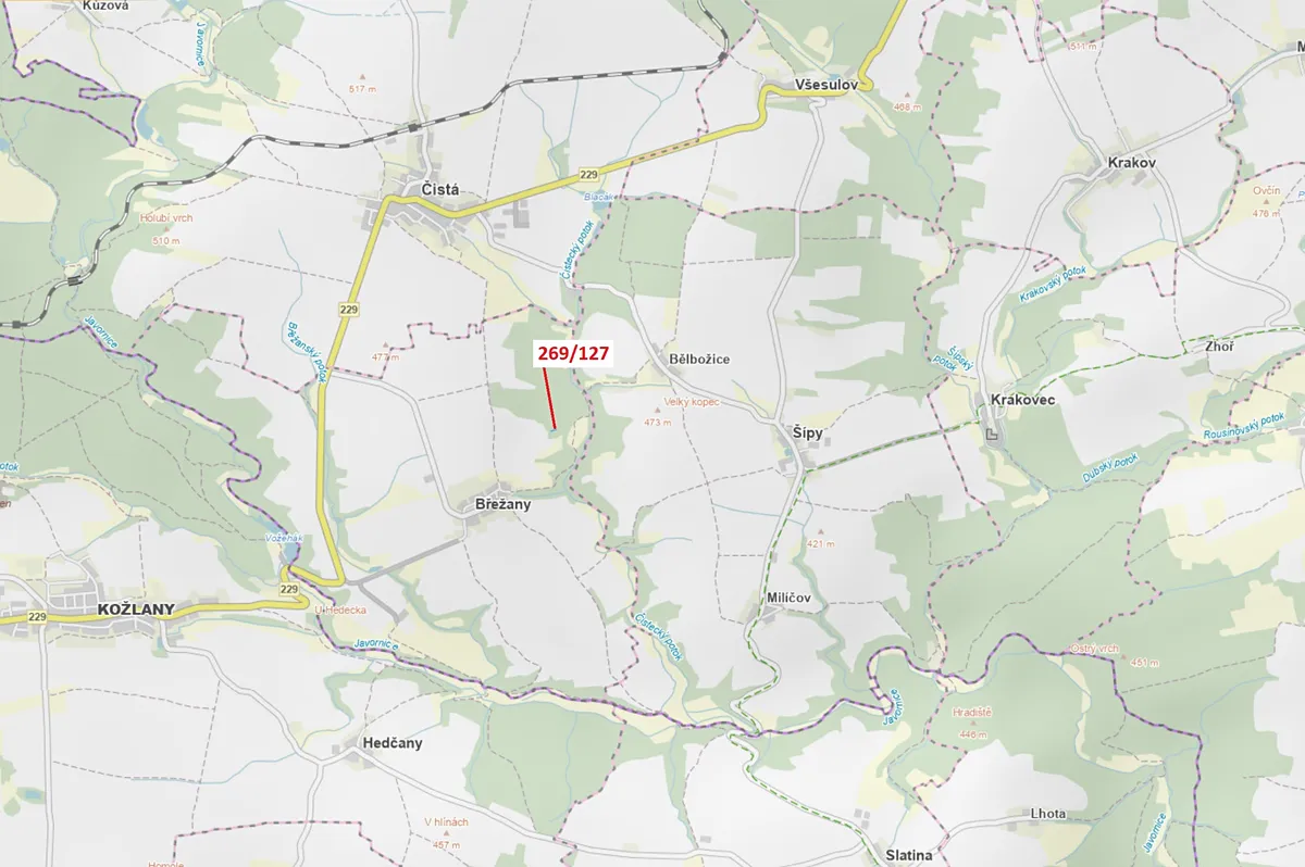Dražba lesa 186 m²