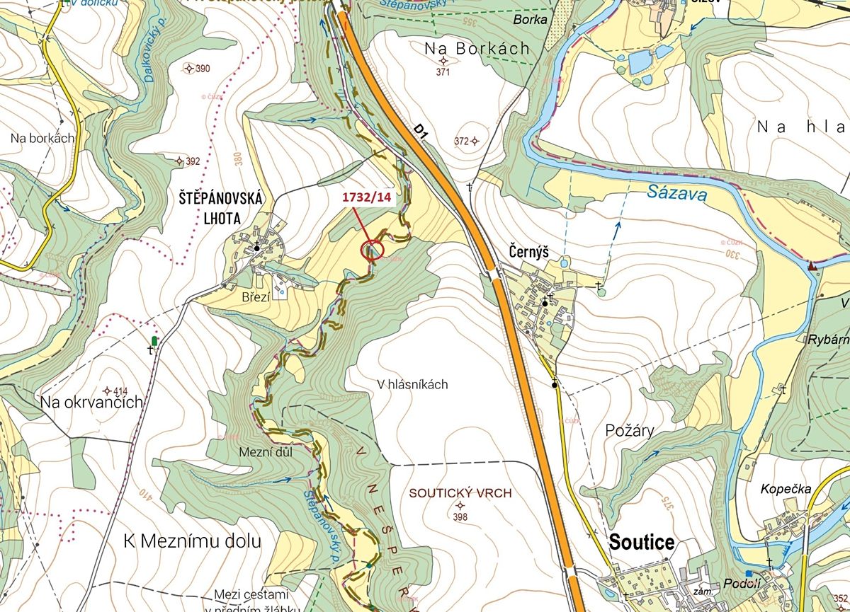 Dražba pozemku 417 m², Soutice – fotka 1 z 3
