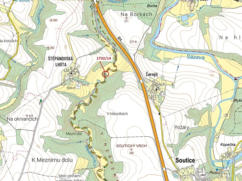 Dražba pozemku 417 m², Soutice – náhled fotky 1