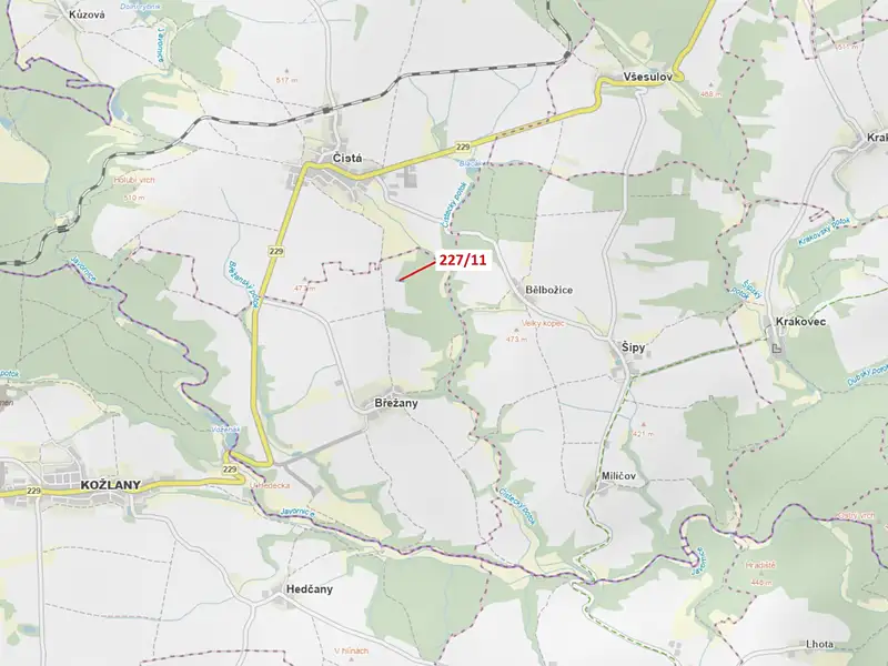 Dražba lesa 883 m², Břežany – náhled fotky 1