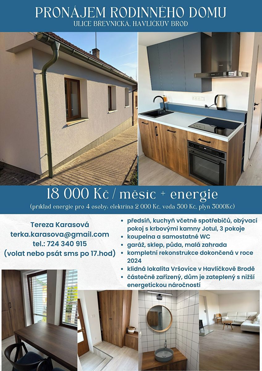 Pronájem rodinného domu 80 m², pozemek 200 m², Havlíčkův Brod – fotka 1 z 3