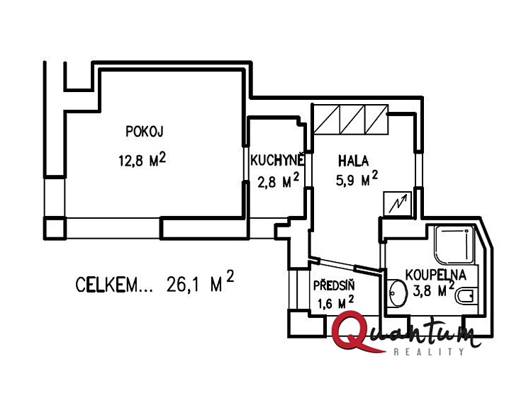 Pronájem bytu 1+kk, 26 m² (15 z 15)