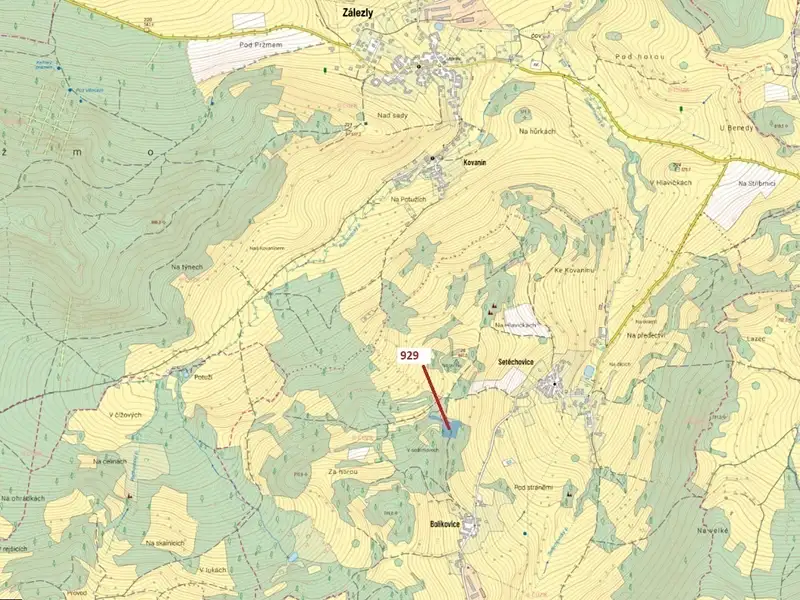 Dražba lesa 5736 m², Zálezly – náhled fotky 1