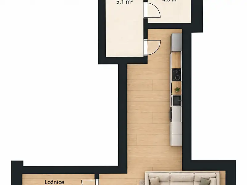 Prodej bytu 2+kk 62 m², Milovice – náhled fotky 3