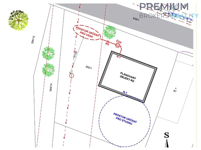 Prodej stavebního pozemku 868 m², Račice – náhled fotky 3