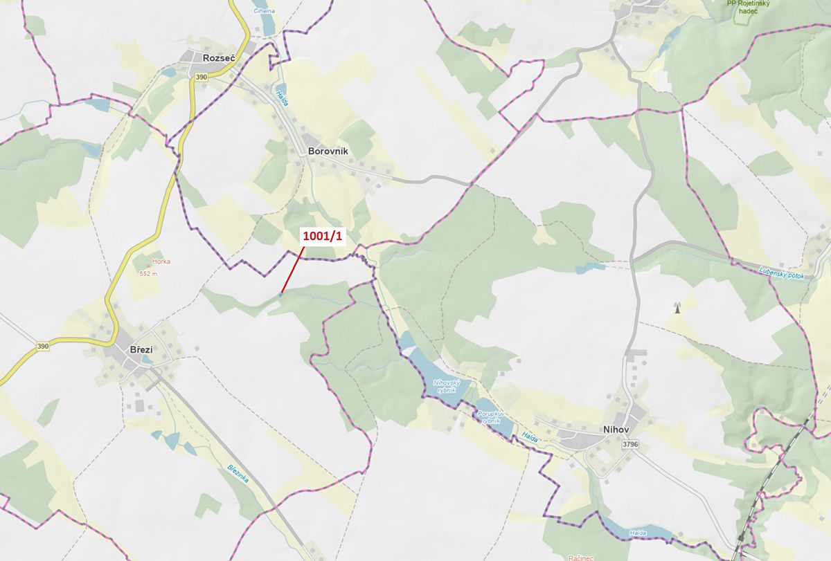 Dražba pozemku 346 m², Březí nad Oslavou – fotka 1 z 3