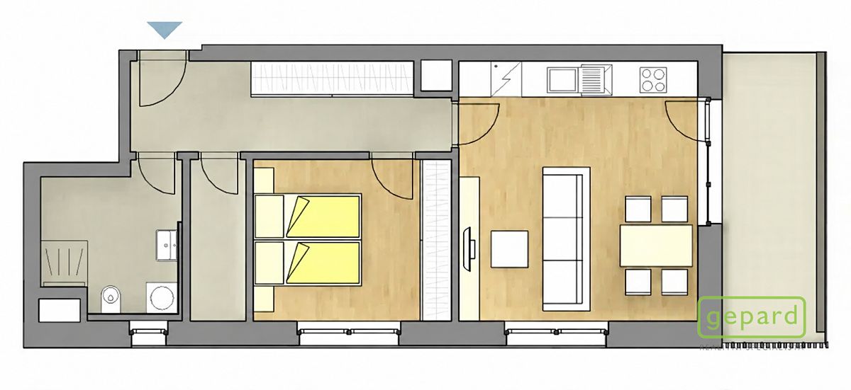 Pronájem bytu 2+kk 62 m² – fotografie 4