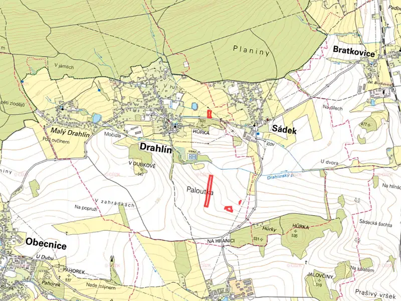 Prodej pole 15954 m², Drahlín – náhled fotky 3