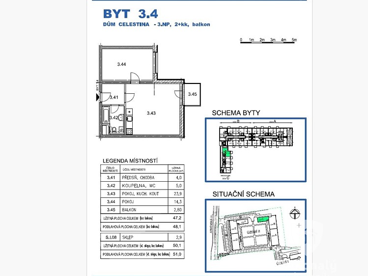 Pronájem bytu 2+kk, 47 m² (26 z 26)