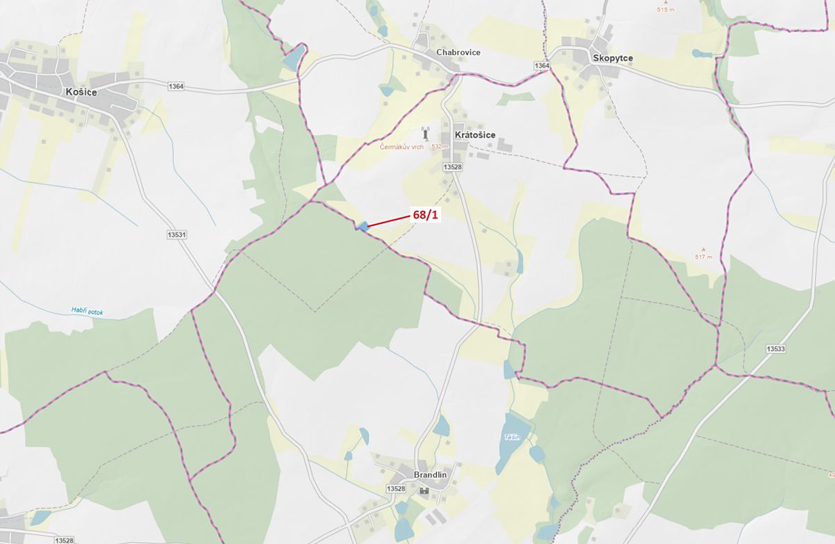 Dražba lesa 2849 m², Krátošice – fotka 1 z 3