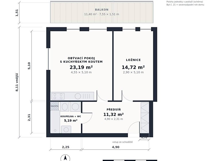Wohnung 2+kk zum Kauf, 59 m² (20 von 27)
