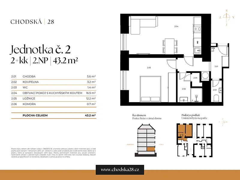 Prodej bytu 2+kk 43 m², Praha – náhled fotky 3