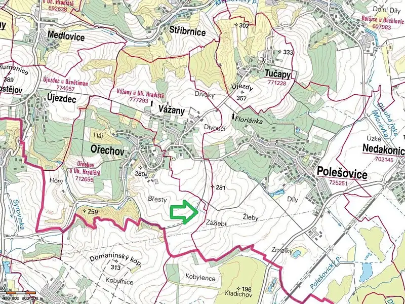 Prodej pole 1731 m², Ořechov – náhled fotky 1