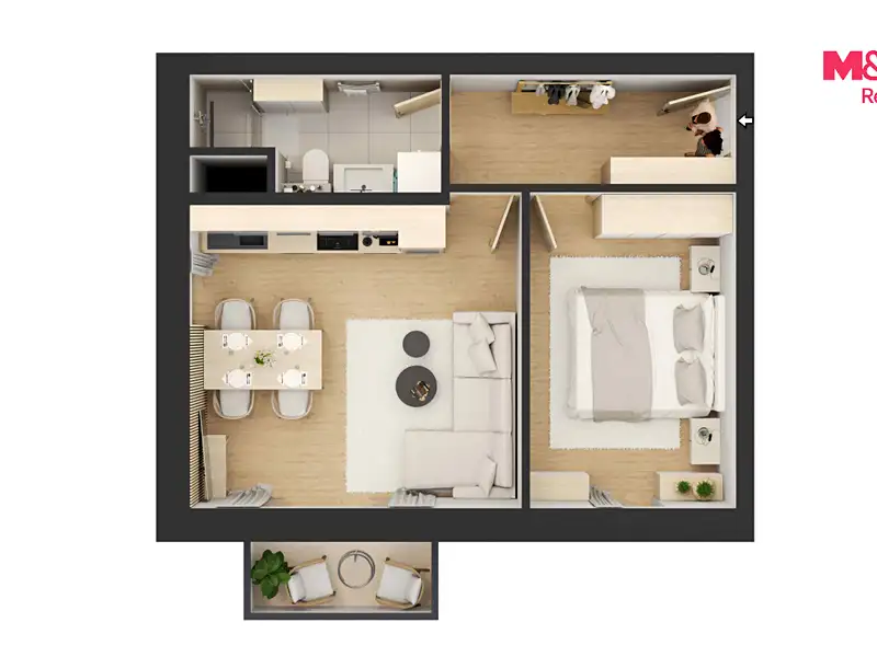 Prodej bytu 2+kk 44 m², Čestice – náhled fotky 3