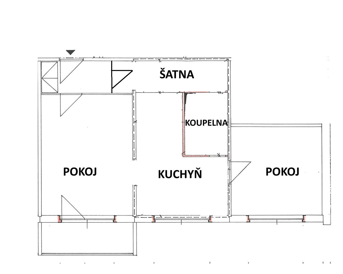 Pronájem bytu 2+1 52 m² – fotografie 3