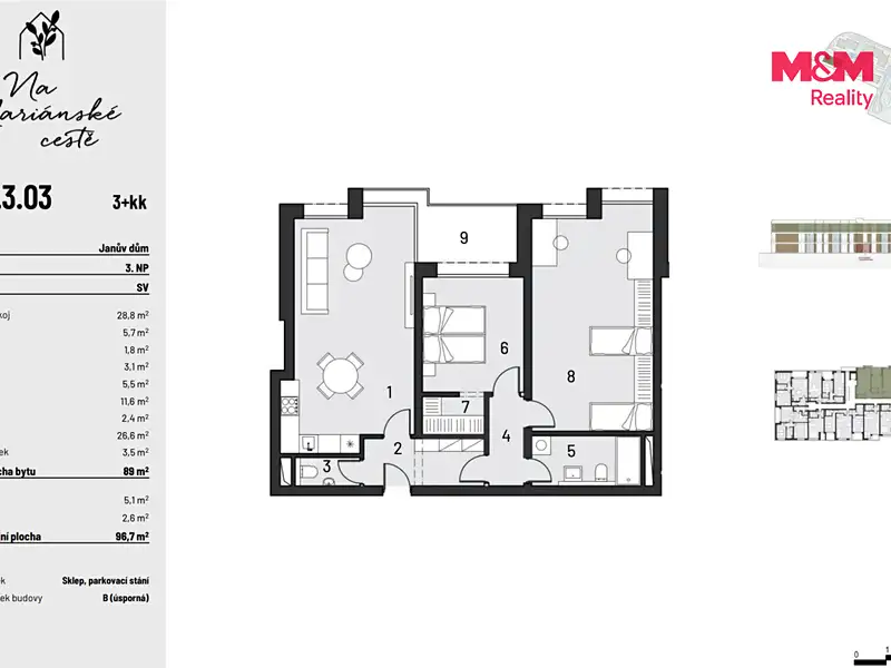 Prodej bytu 3+kk 80 m², Brandýs nad Labem-Stará Boleslav – náhled fotky 3