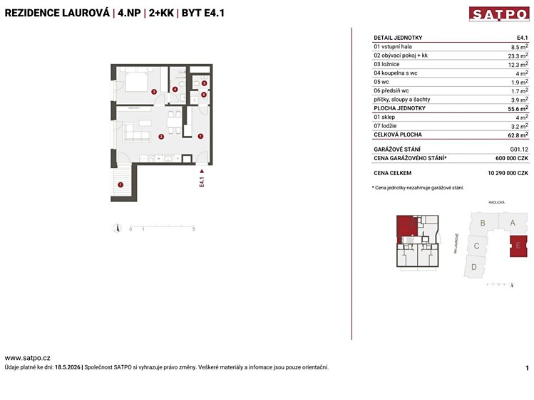 Квартира 2+kk на продаж, 56 м² (14 з 17)