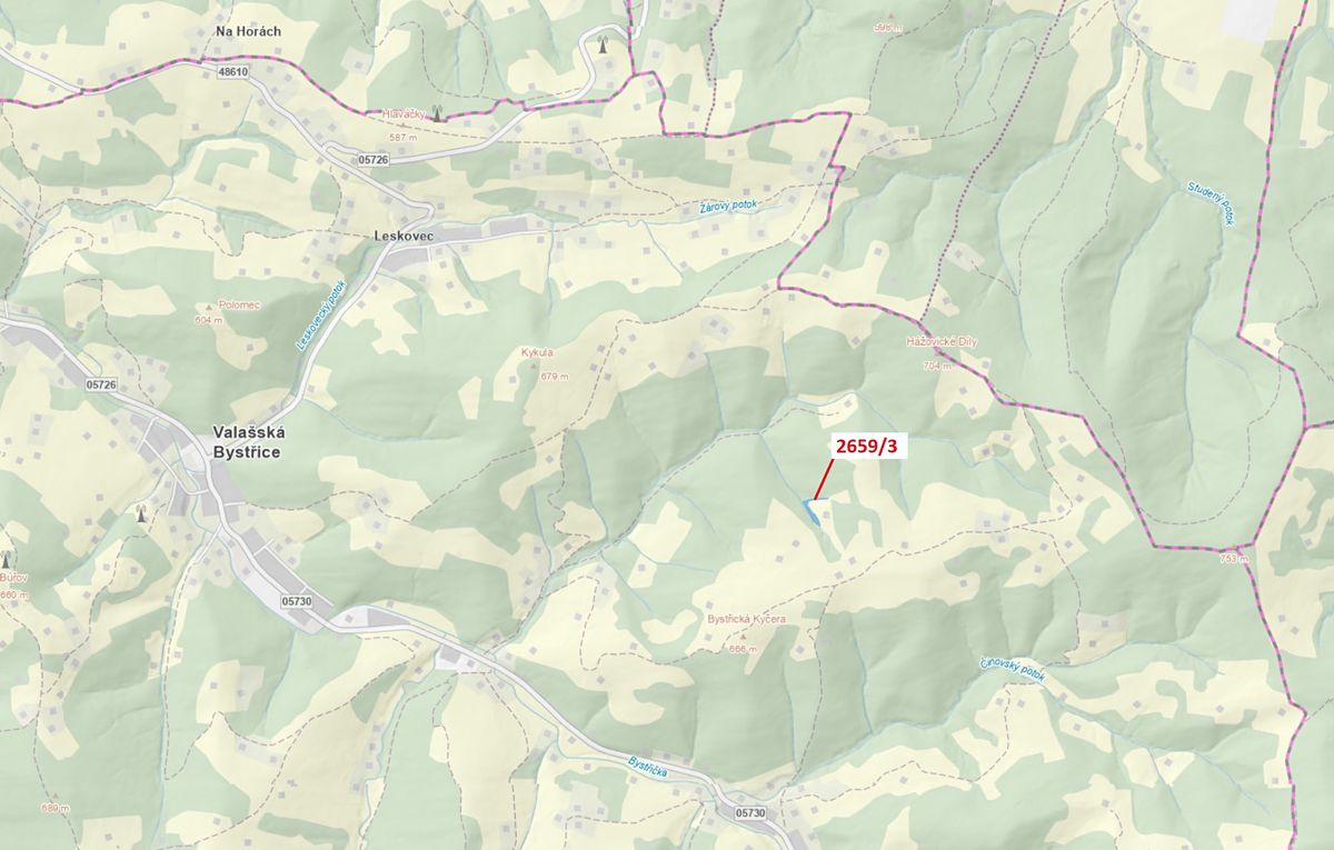 Dražba pozemku 1928 m², Valašská Bystřice – fotka 1 z 3