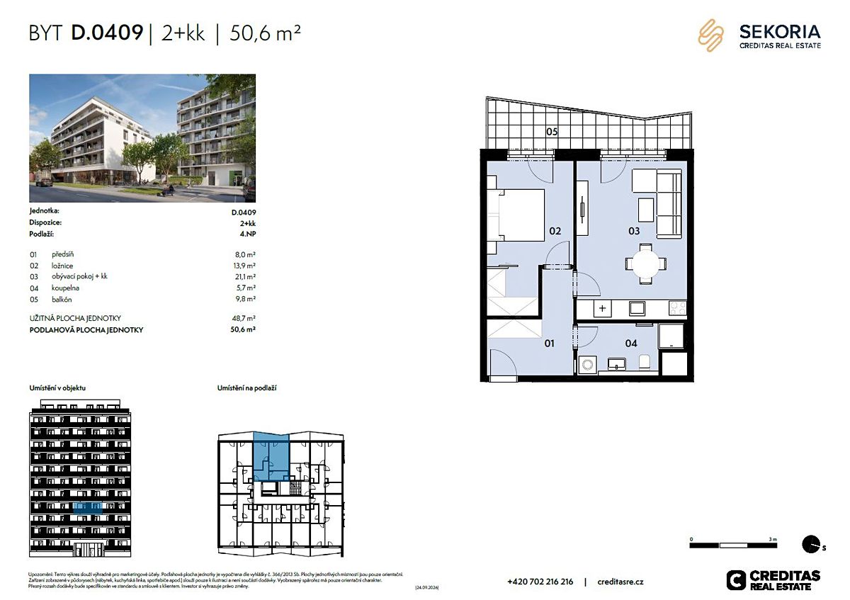Prodej bytu 2+kk 49 m² – fotografie 4