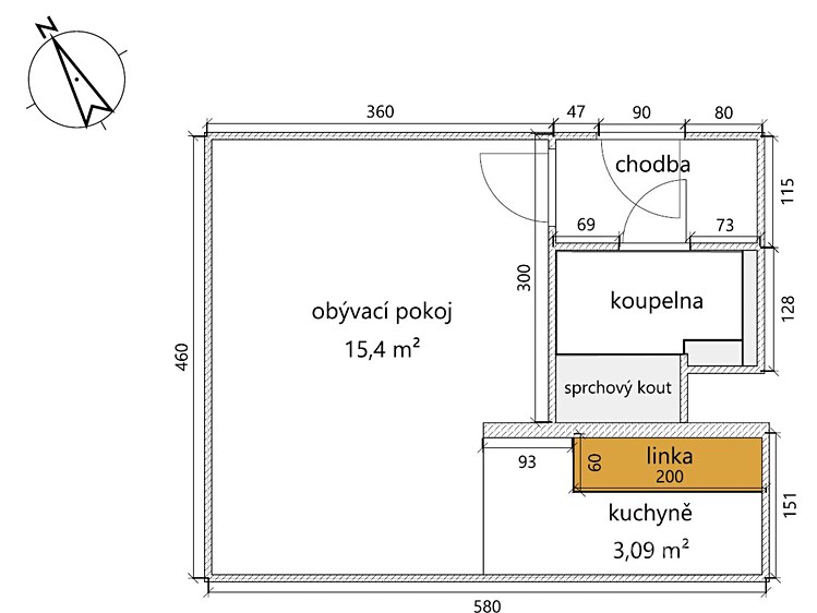 Wohnung 1+1 zur Miete, 26 m² (4 von 13)
