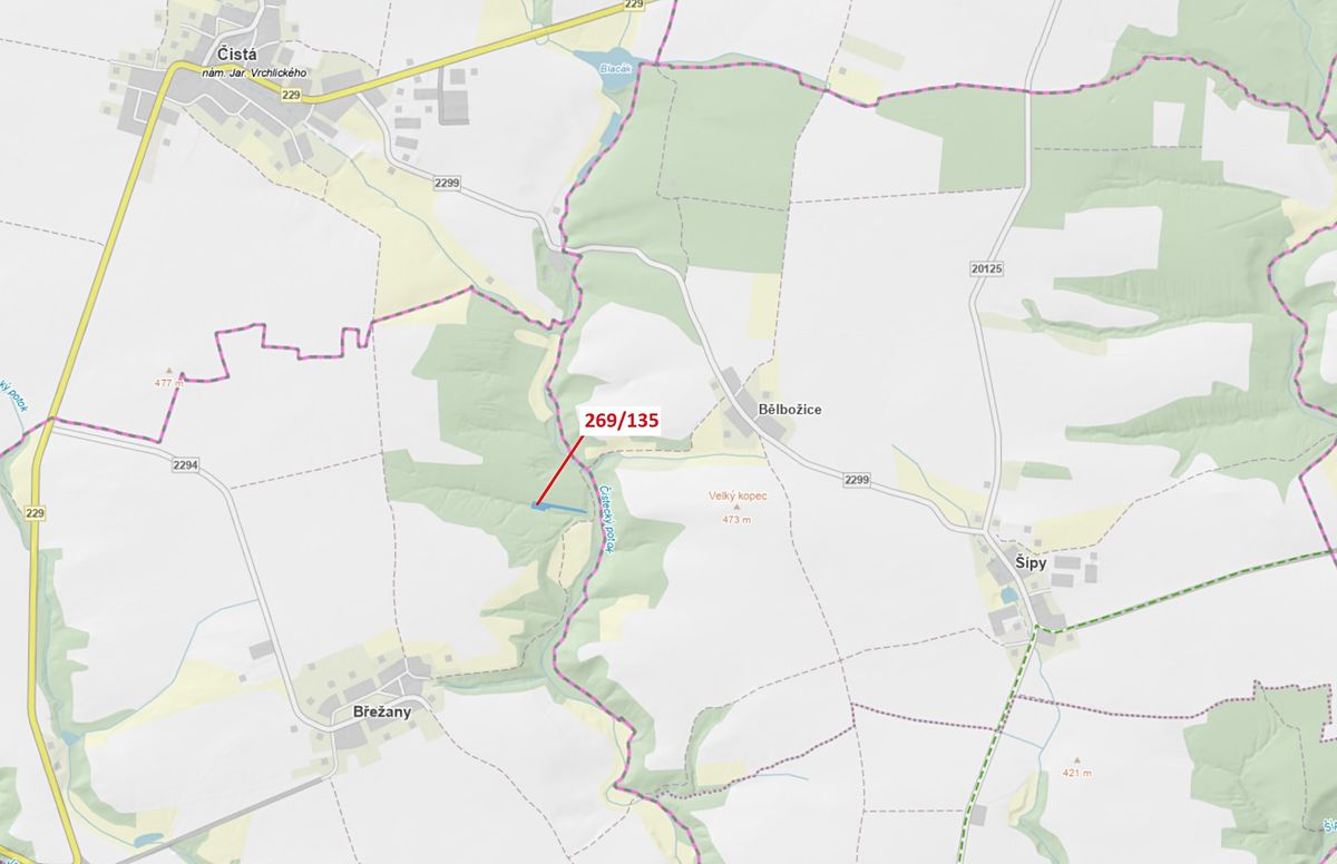 Dražba lesa 2783 m², Břežany – fotka 1 z 3