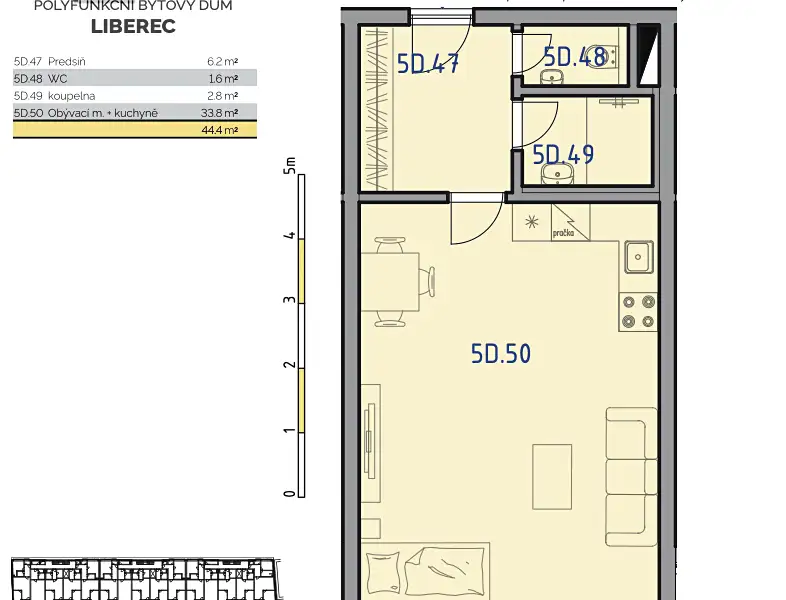 Prodej bytu 1+kk 46 m², Liberec – náhled fotky 3