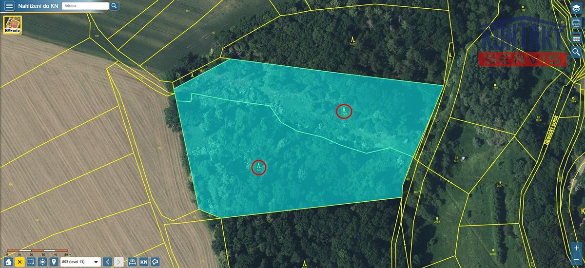 Prodej lesa 21606 m², Kovanec – fotka 1 z 3