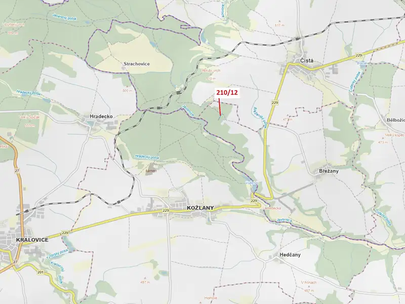Dražba lesa 833 m², Břežany – náhled fotky 1