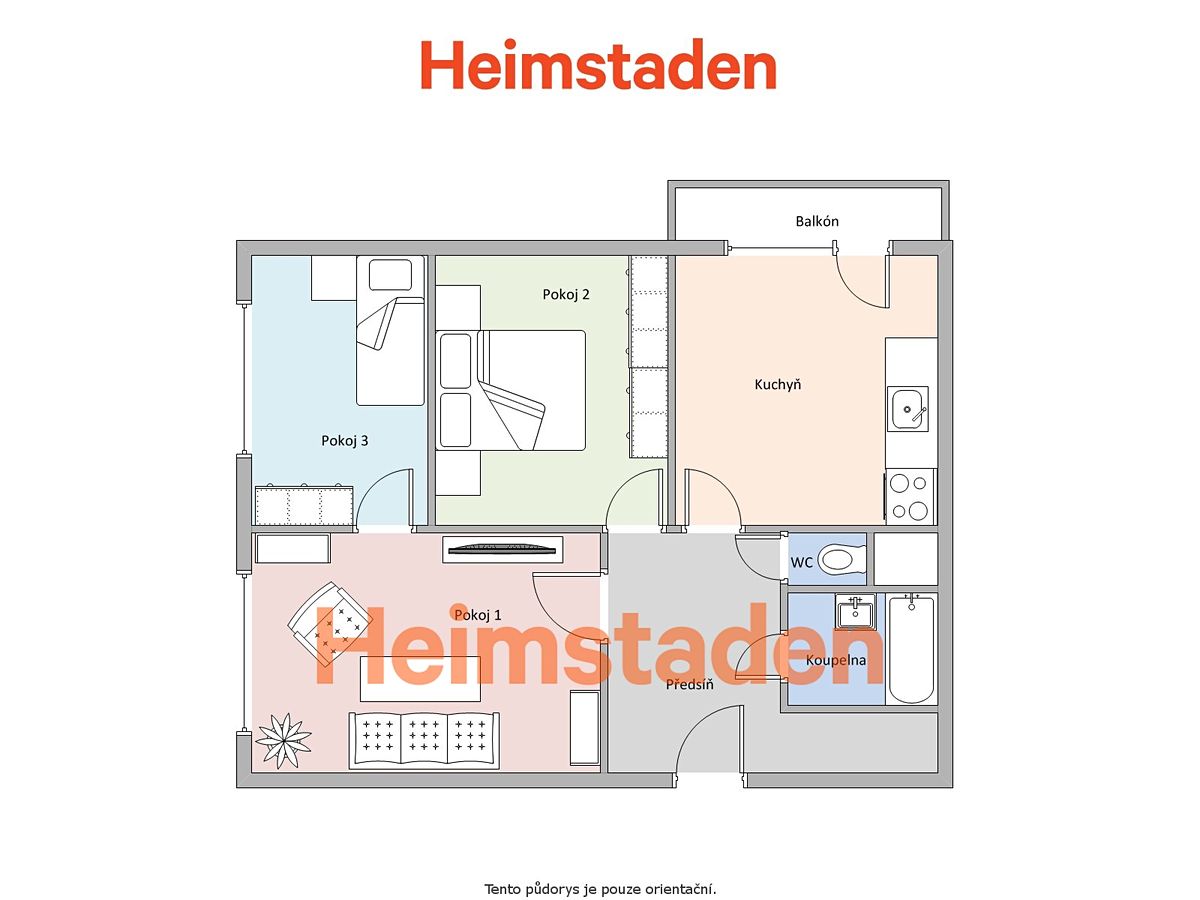 Pronájem bytu 3+1 68 m² – fotografie 3