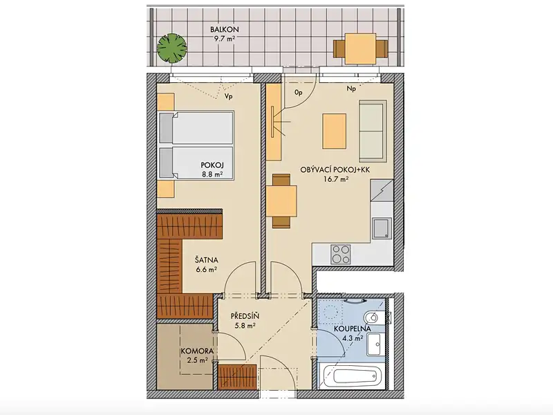 Prodej bytu 2+kk 46 m², Praha – náhled fotky 2