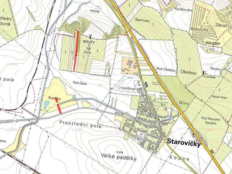 Prodej pole 5778 m², Starovičky – náhled fotky 3