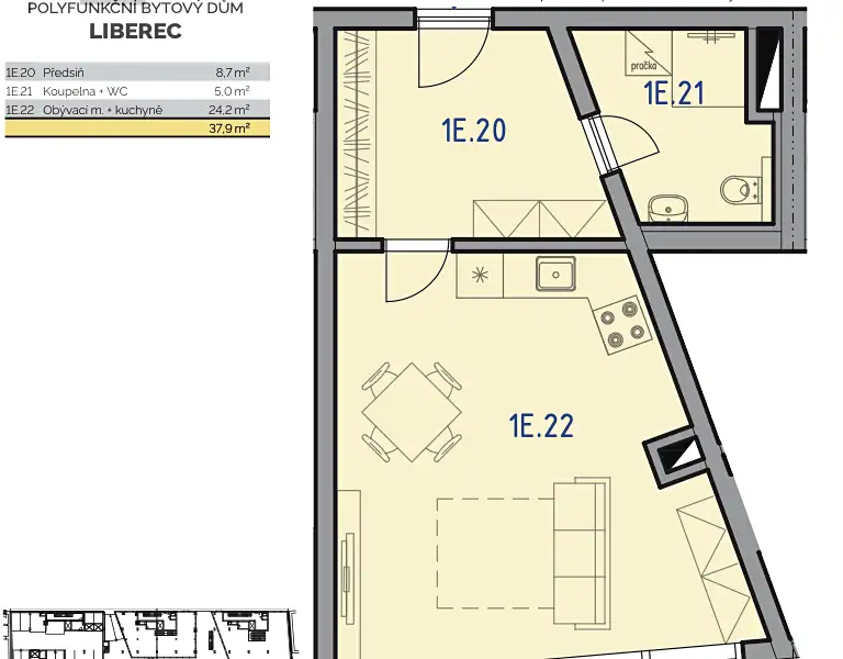 Prodej bytu 1+kk 40 m², Liberec – náhled fotky 3