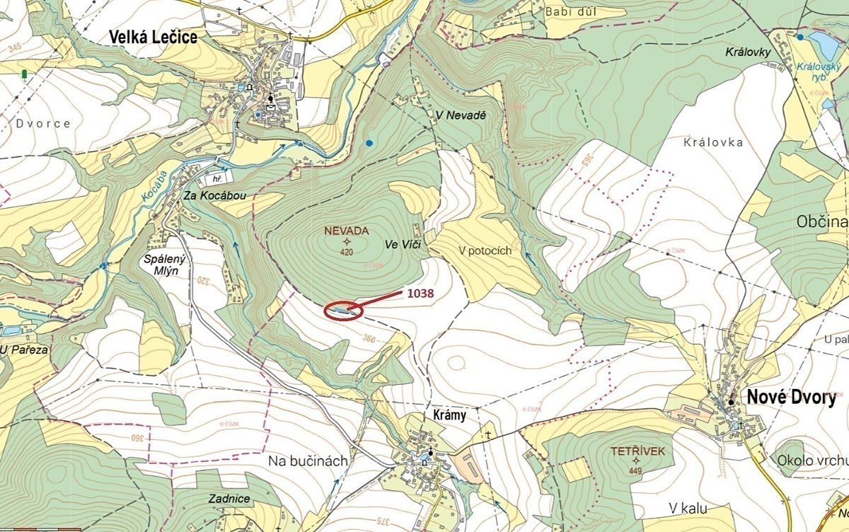 Dražba lesa 953 m², Nové Dvory – fotka 1 z 3