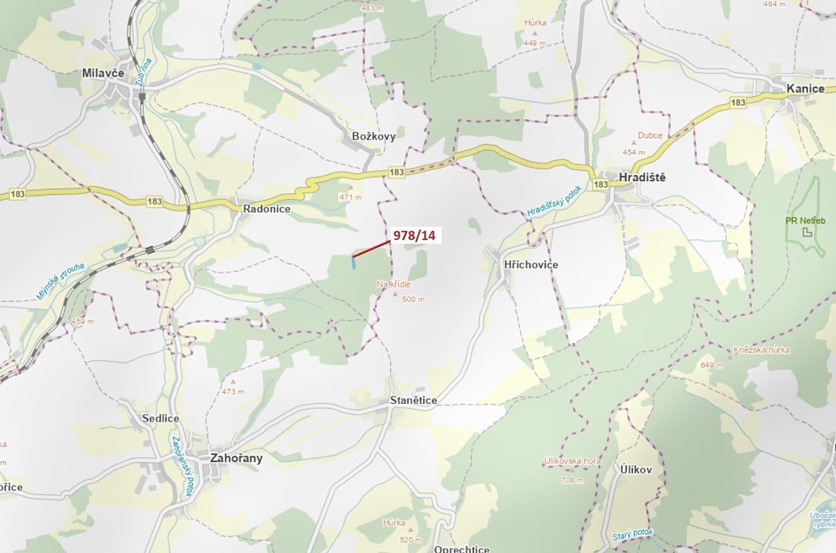 Dražba lesa 2762 m², Milavče – fotka 1 z 3