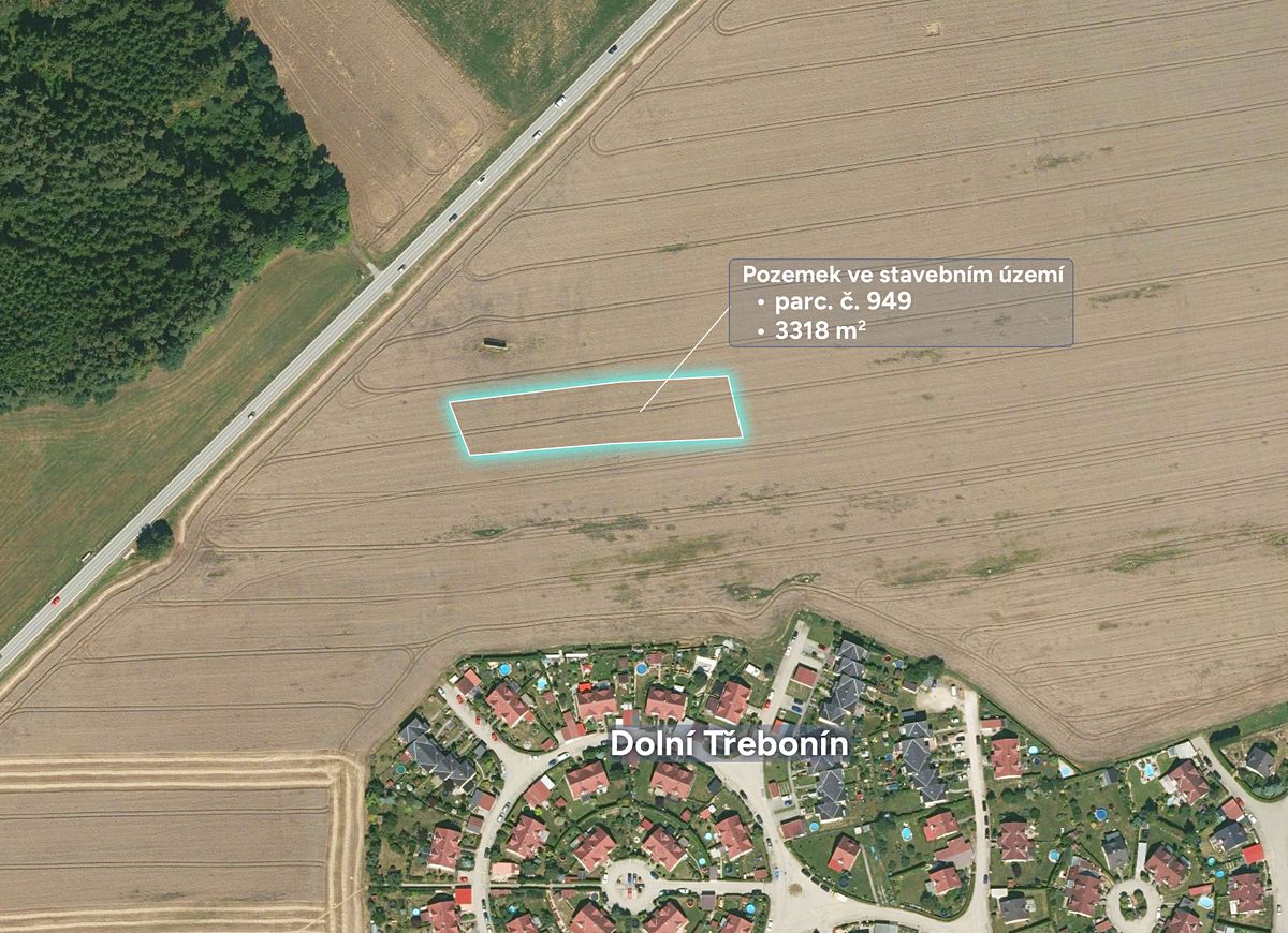 Prodej stavebního pozemku 3318 m², Dolní Třebonín – fotka 1 z 3