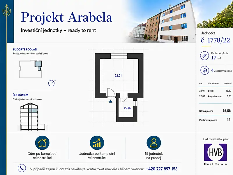 Prodej bytu 1+kk 17 m², Praha – náhled fotky 3