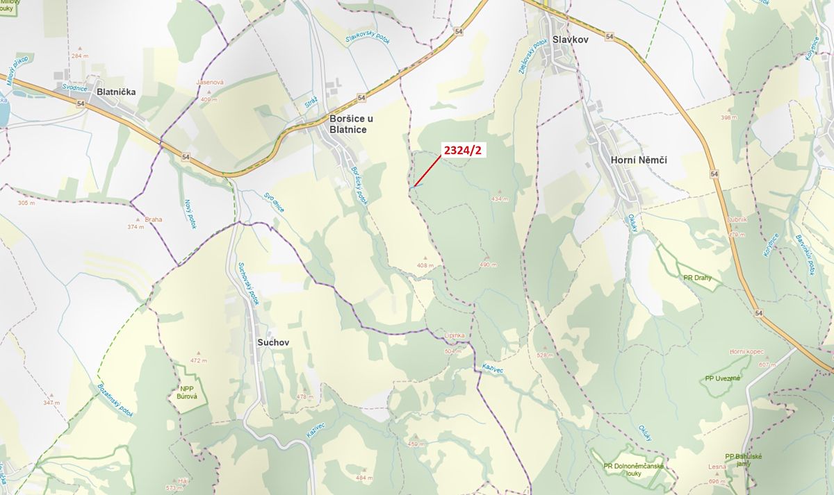 Dražba lesa 1060 m², Slavkov – fotka 1 z 3
