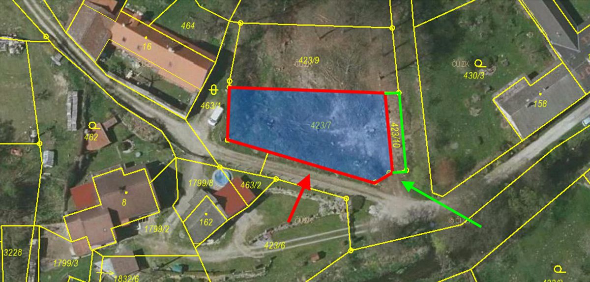 Prodej stavebního pozemku 614 m², Nová Bystřice – fotka 1 z 3