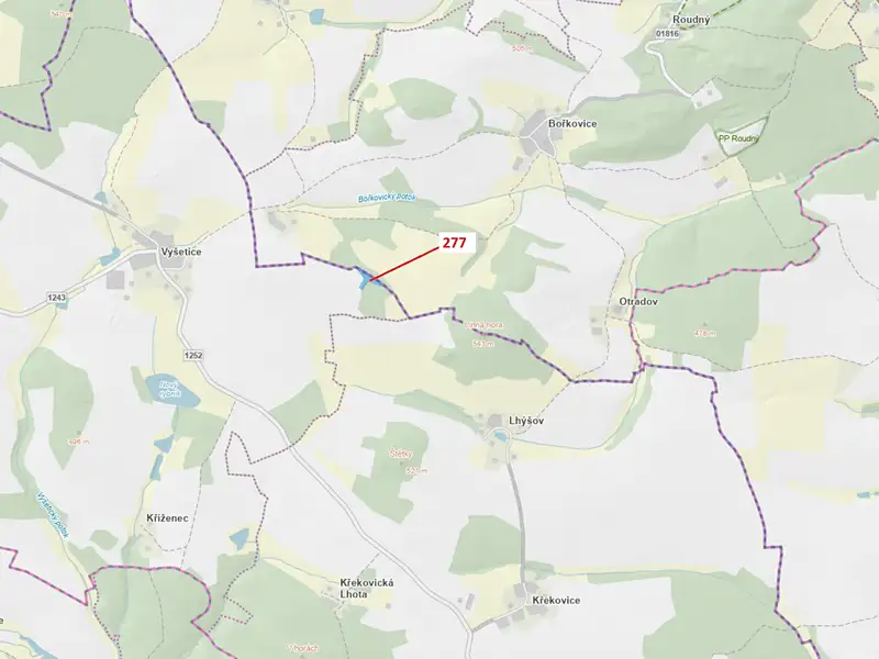 Dražba lesa 4758 m², Šebířov – náhled fotky 1