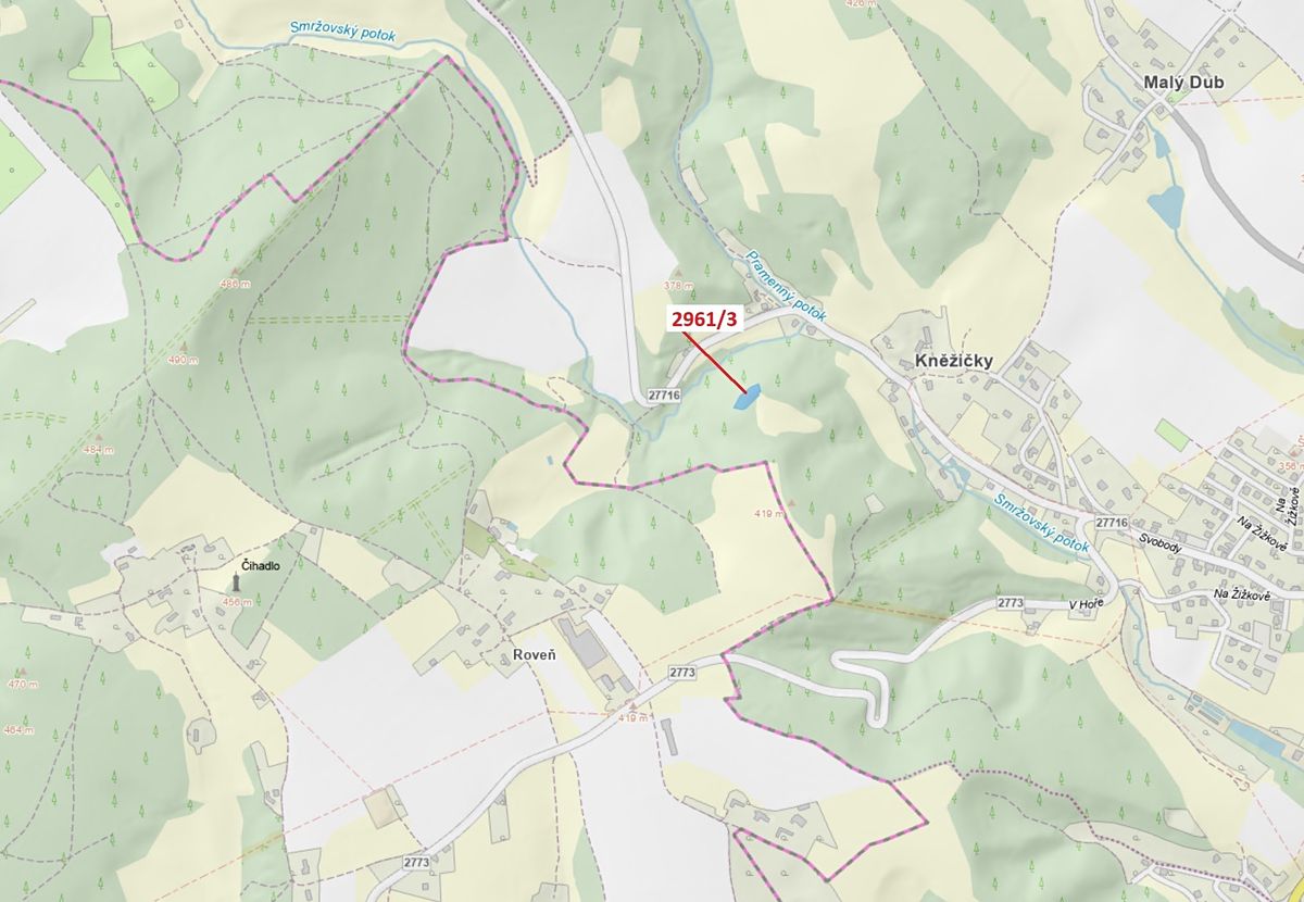 Dražba lesa 1217 m², Český Dub – fotka 1 z 3