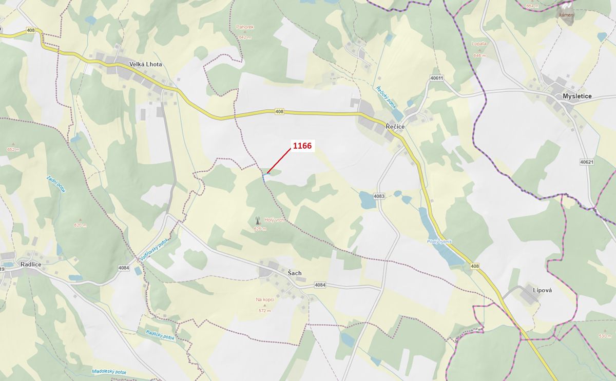 Dražba lesa 536 m², Volfířov – fotka 1 z 3
