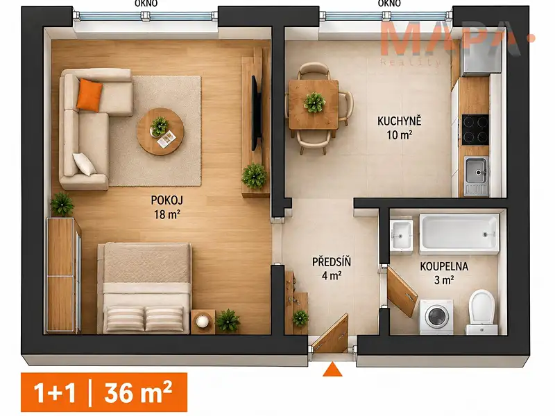 Prodej bytu 1+1 35 m², Chomutov – náhled fotky 3