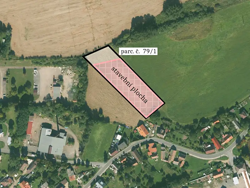 Prodej stavebního pozemku 6448 m², Břasy – náhled fotky 1